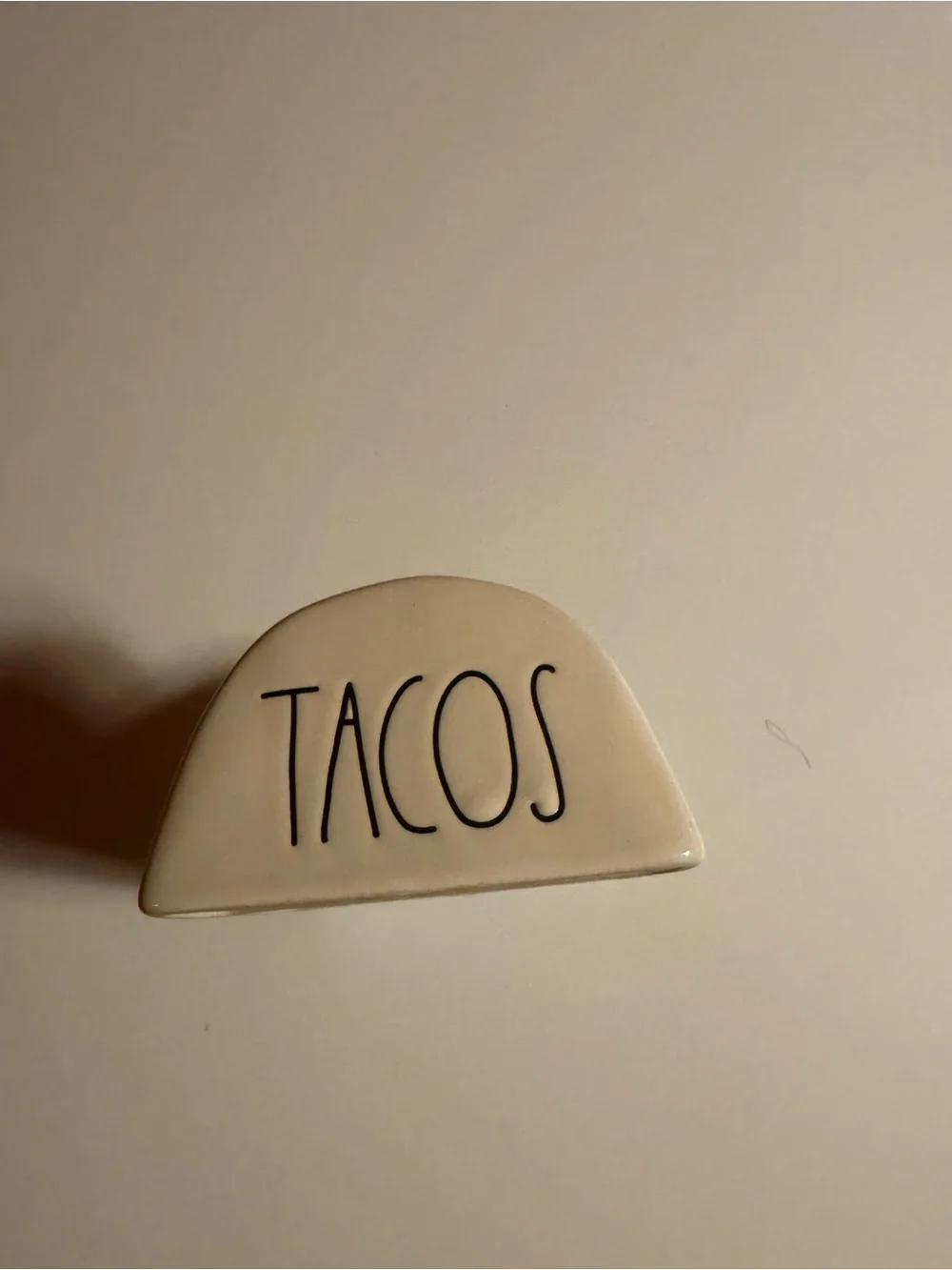 Rae Dunn Artisan Collection Tacos Ceramic Taco Holder Cream Farmhouse Magenta
